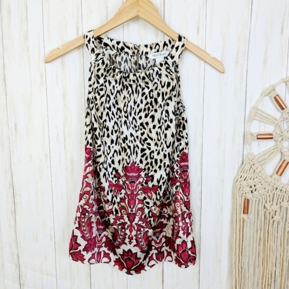 White House Black Market Mixed Print Top, XXS
